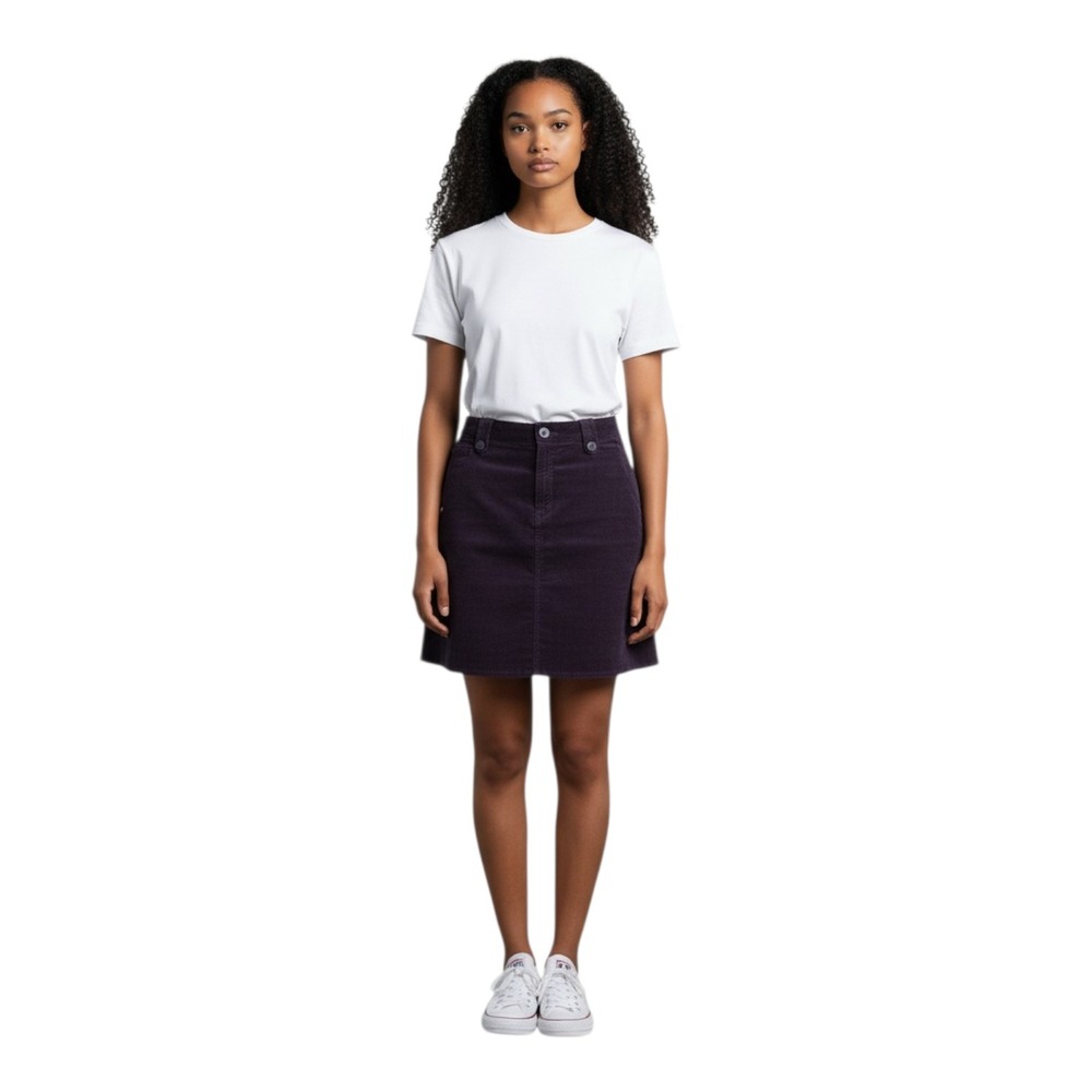 H&M Women's 8 Plum Purple Short Cotton Academia Corduroy Preppy School Skirt